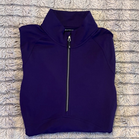 Cutter & Buck Adapt Recycled Half Zip Pullover size small college purple - Picture 9 of 9